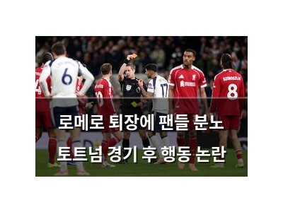 로메로 퇴장에 팬들 분노 토트넘 경기 후 행동 논란