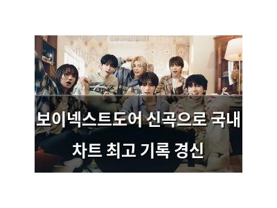 보이넥스트도어 신곡으로 국내 차트 최고 기록 경신
