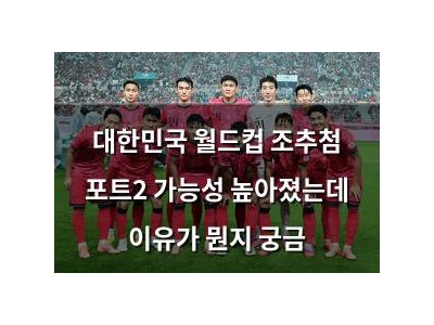 대한민국 월드컵 조추첨 포트2 가능성 높아졌는데 이유가 뭔지 궁금