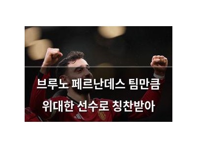 브루노 페르난데스 팀만큼 위대한 선수로 칭찬받아