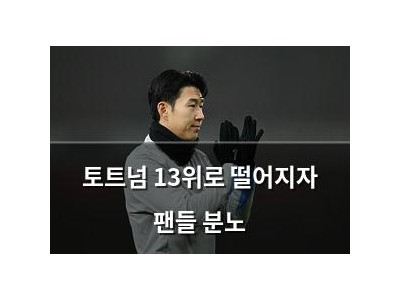 토트넘 13위로 떨어지자 팬들 분노