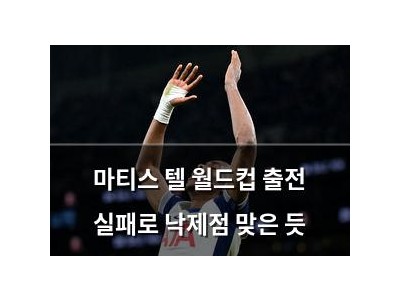 마티스 텔 월드컵 출전 실패로 낙제점 맞은 듯
