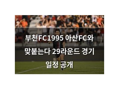 부천FC1995 아산FC와 맞붙는다 29라운드 경기 일정 공개