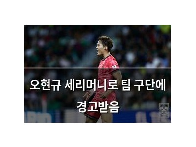 오현규 세리머니로 팀 구단에 경고받음