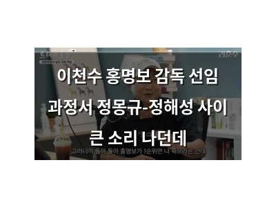 이천수 홍명보 감독 선임 과정서 정몽규-정해성 사이 큰 소리 나던데