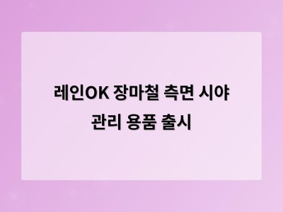 레인OK 장마철 측면 시야 관리 용품 출시