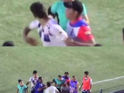 콜롬비아 축구 경기에서 선수가 여성 주심 뺨 때리는 사건 발생