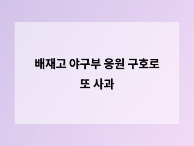 배재고 야구부 응원 구호로 또 사과