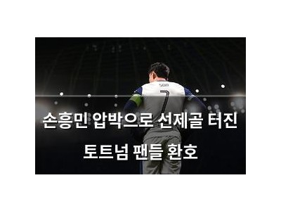 손흥민 압박으로 선제골 터진 토트넘 팬들 환호