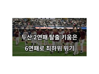 두산 2연패 탈출 키움은 6연패로 최하위 위기