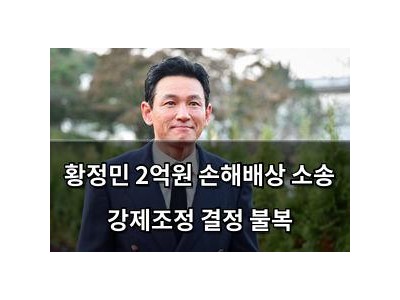 황정민 2억원 손해배상 소송 강제조정 결정 불복